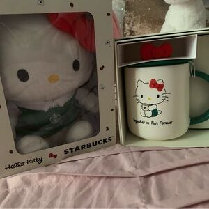 Starbucks Hello Kitty Mug and Plush Set NIB